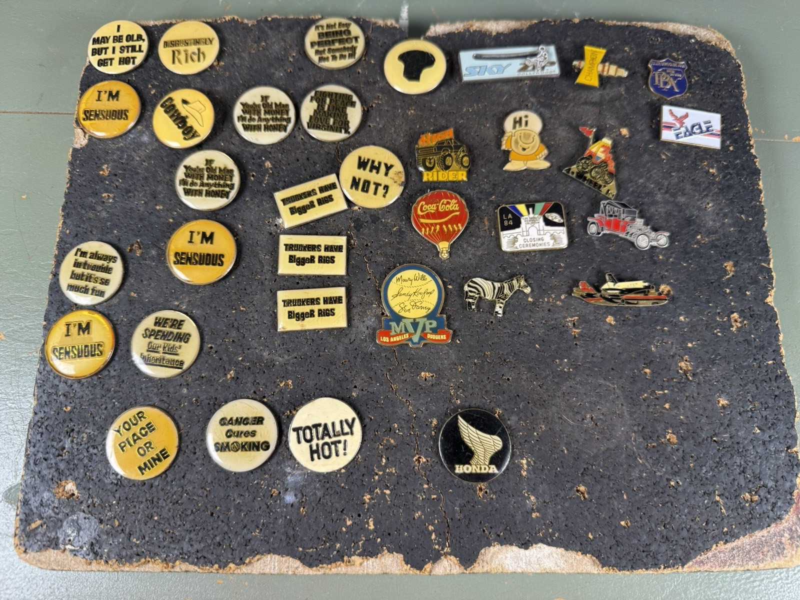 Vintage Pinback Button Set Lot Slogan Novelty Advertising Lapel Pins No Backs Vintage Pinback Button Set Lot Slogan Novelty Advertising Lapel Pins No Backs