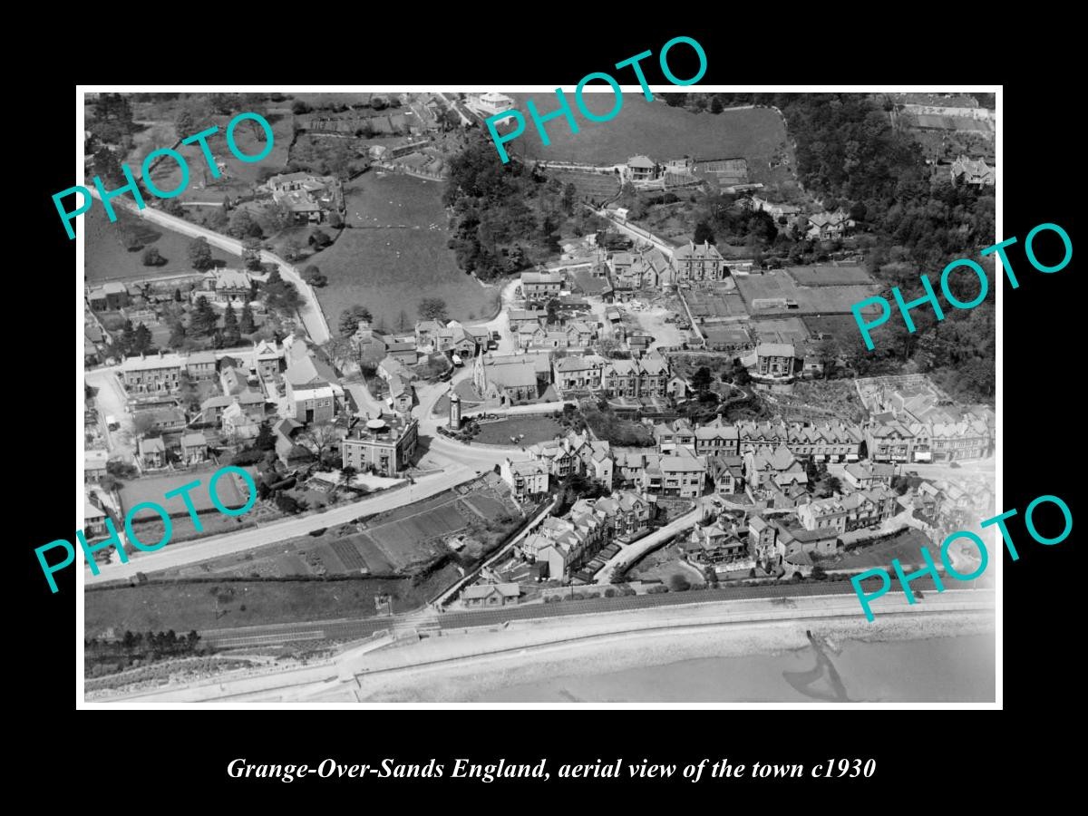 Grange Over Sands England Town Aerial View c1930 Old Large Historic Photo