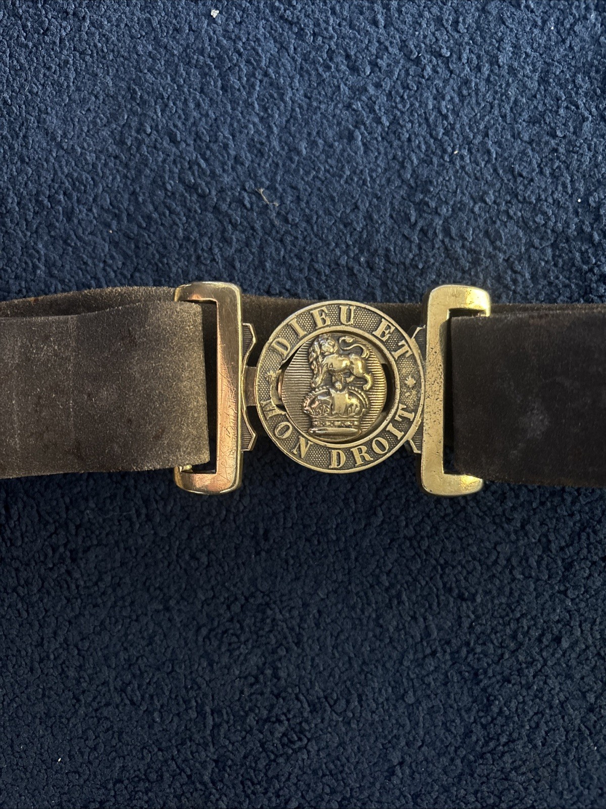 Original Boer War WW1 British Army 2-Piece Victorian Brass Belt Buckle & Belt