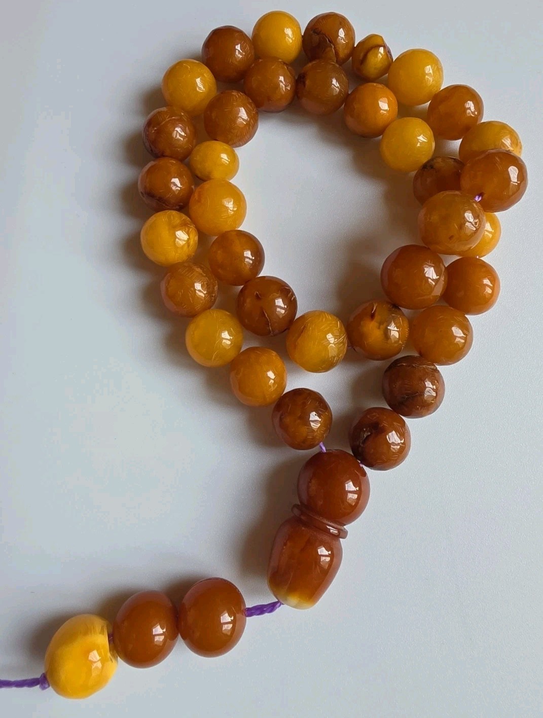 Natural Amber Islamic Prayer Tasbih Misbaha Honey Butterscotch Beads 40.7g