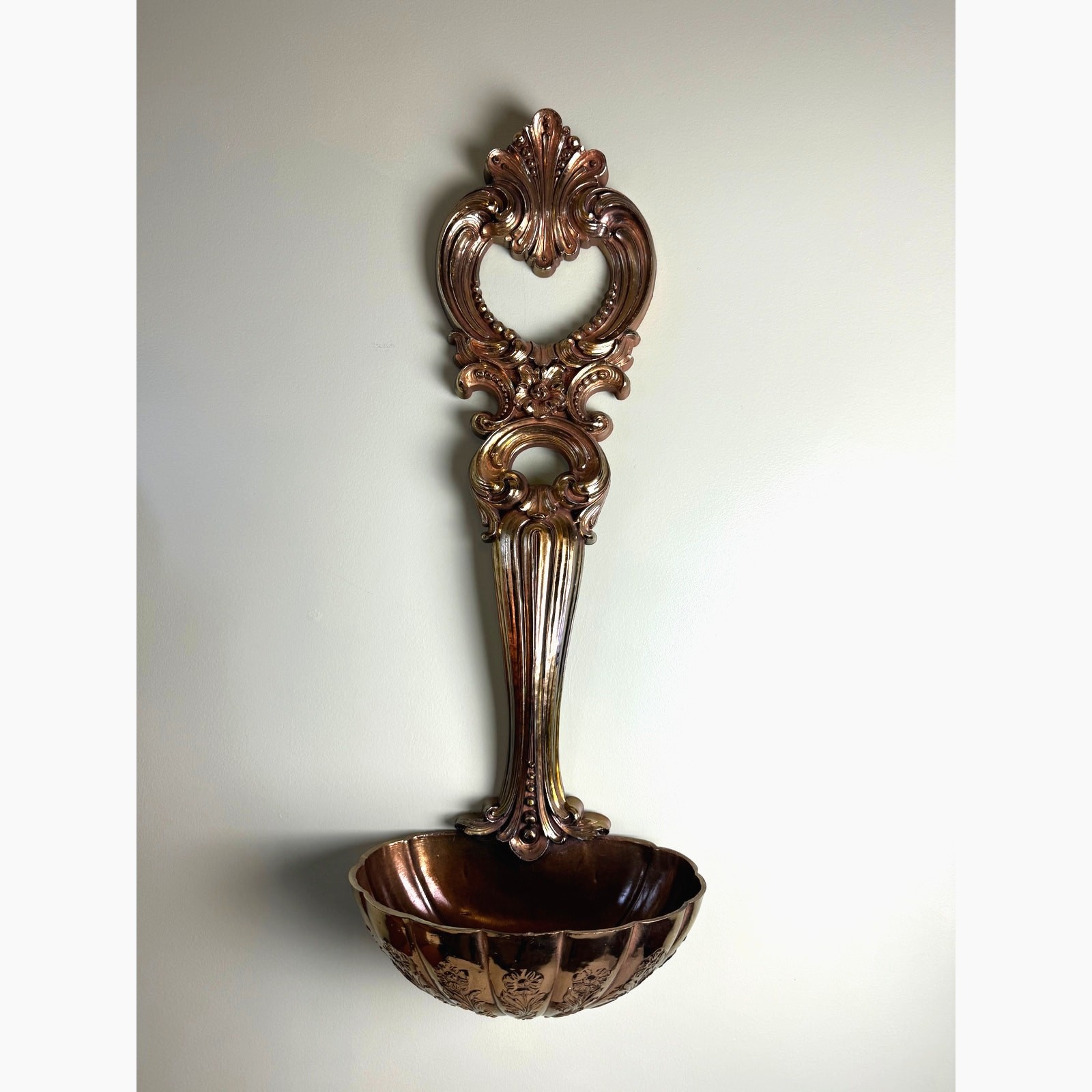 Vintage 1972 Syroco Giant Wall Ladle Spoon Planter 33” Gold Hollywood Regency