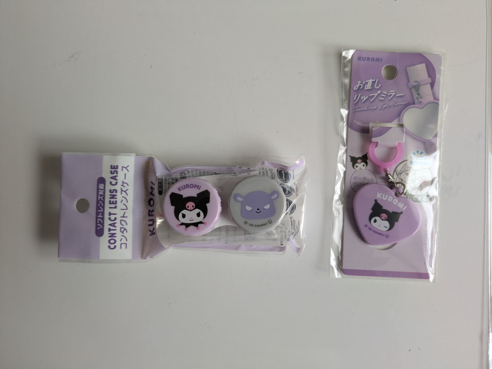 Daiso sanrio Kuromi Contact Lens Case & Compact mirror Accessory Japan