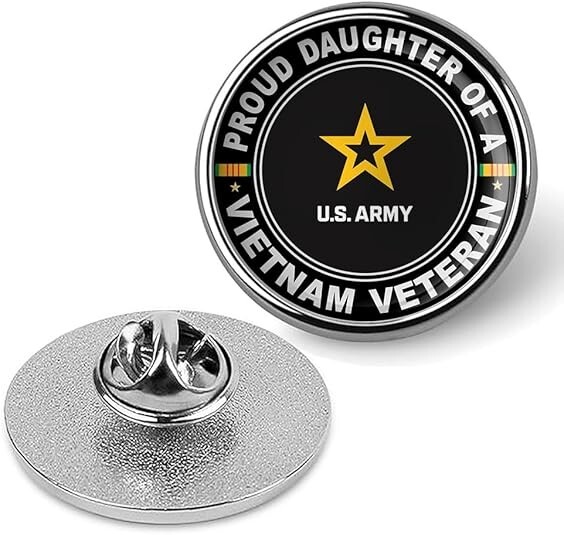 Proud Daughter of a Vietnam Veteran Tie Suit Shirt Lapel Pin - Silver Proud Daughter of a Vietnam Veteran Tie Suit Shirt Lapel Pin - Silver