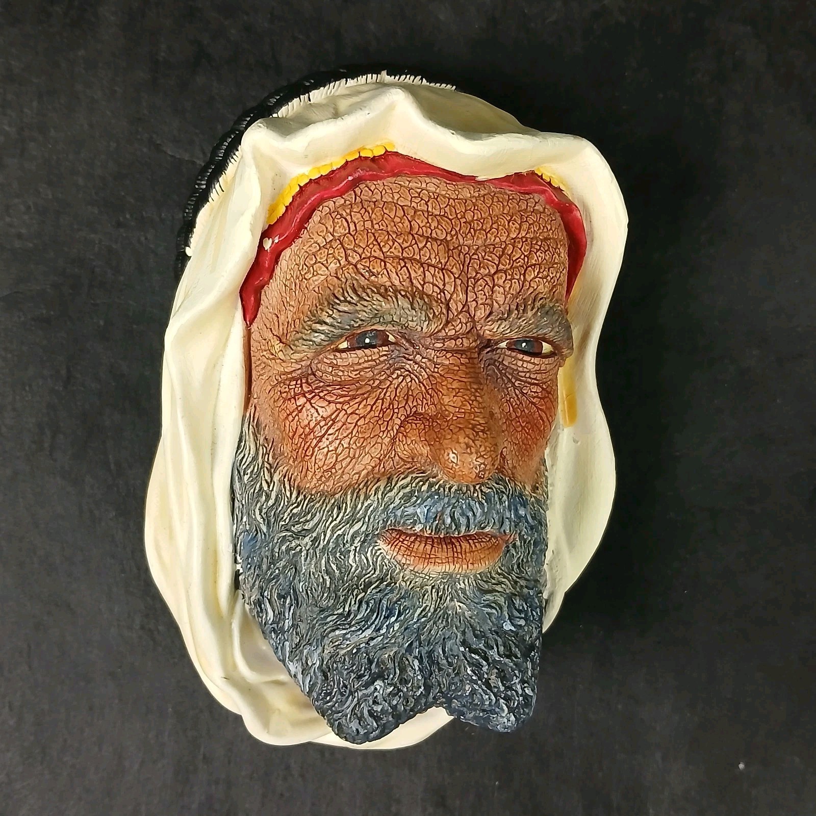 Vintage Bossons Chalkware Arab Sheik Head Wall Ornament Sculpture 1959