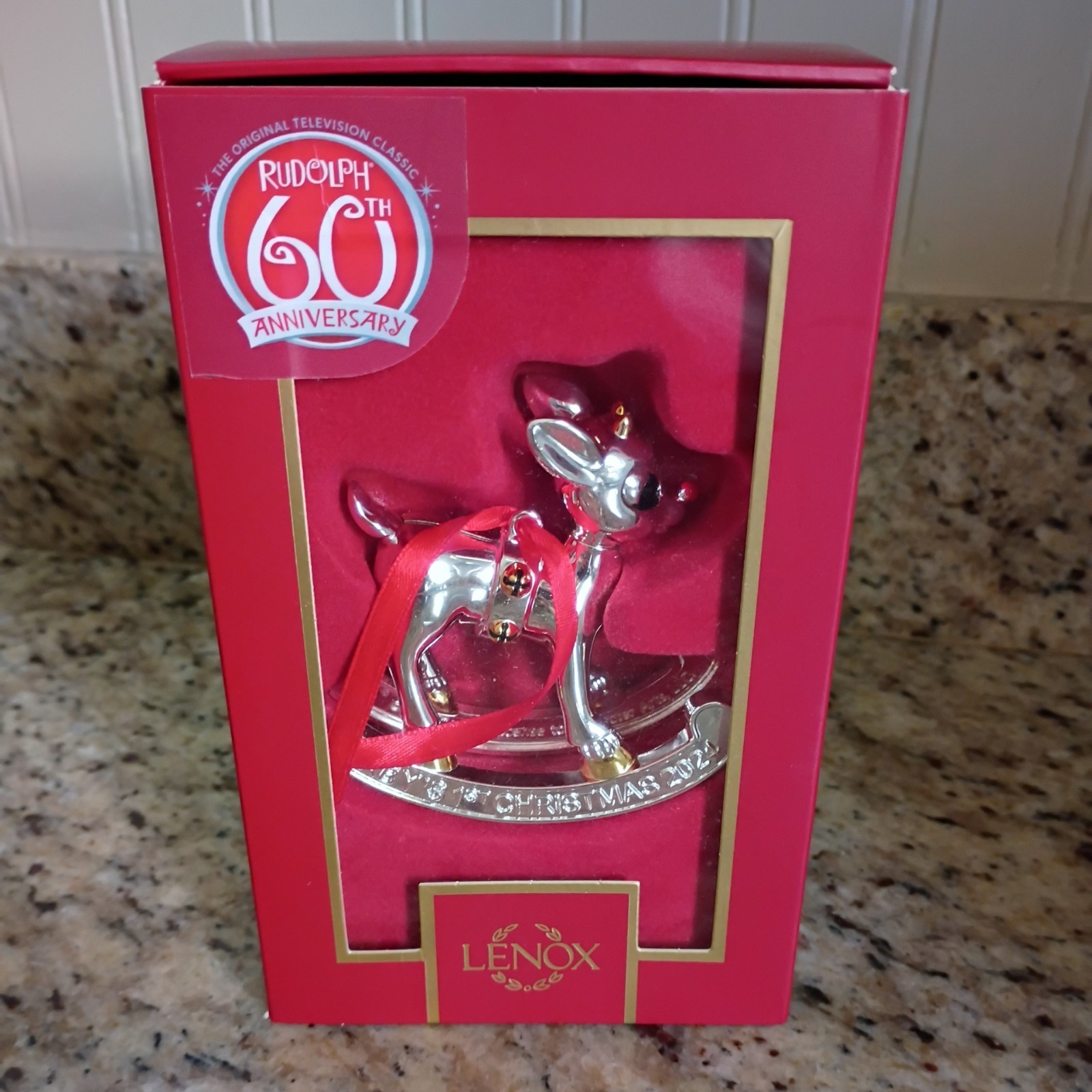 Lenox Rudolph Baby\'s First Christmas 2024 3in 60th Anniversary Ornament Lenox Rudolph Baby\'s First Christmas 2024 3in 60th Anniversary Ornament
