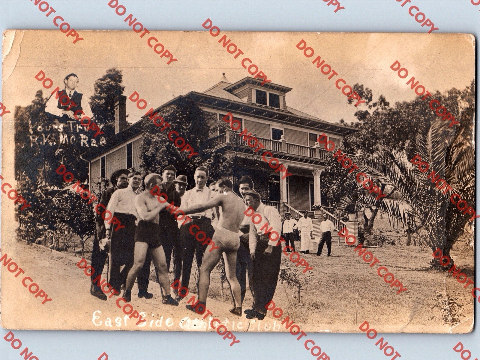 1910 East Side Athletic Club Boxing Home House LOS ANGELES California CA LA RPPC