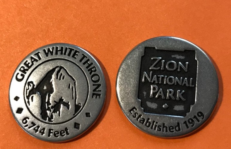 Zion National Park Great White Throne Collectible Token