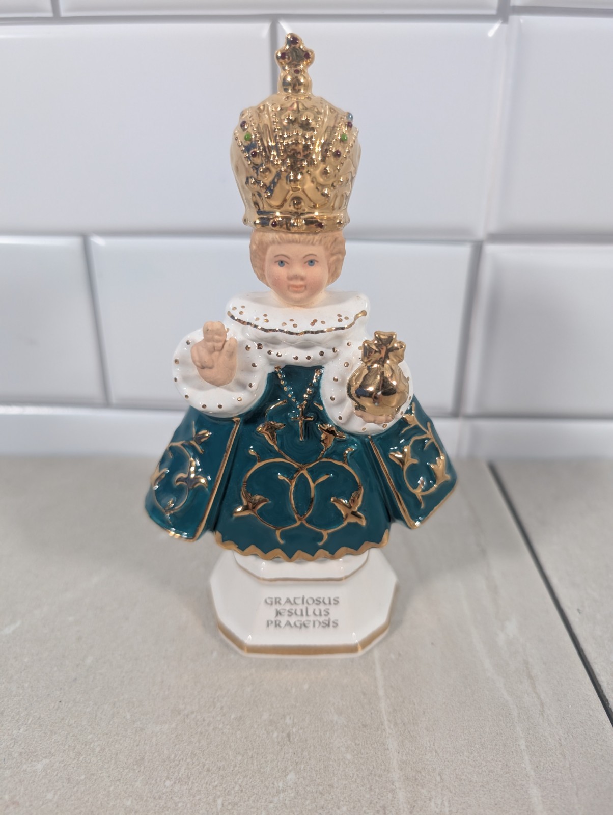 Vintage Aureta Figural Infant Jesus of Prague Gratiosus Jesulus Pragensis Czech
