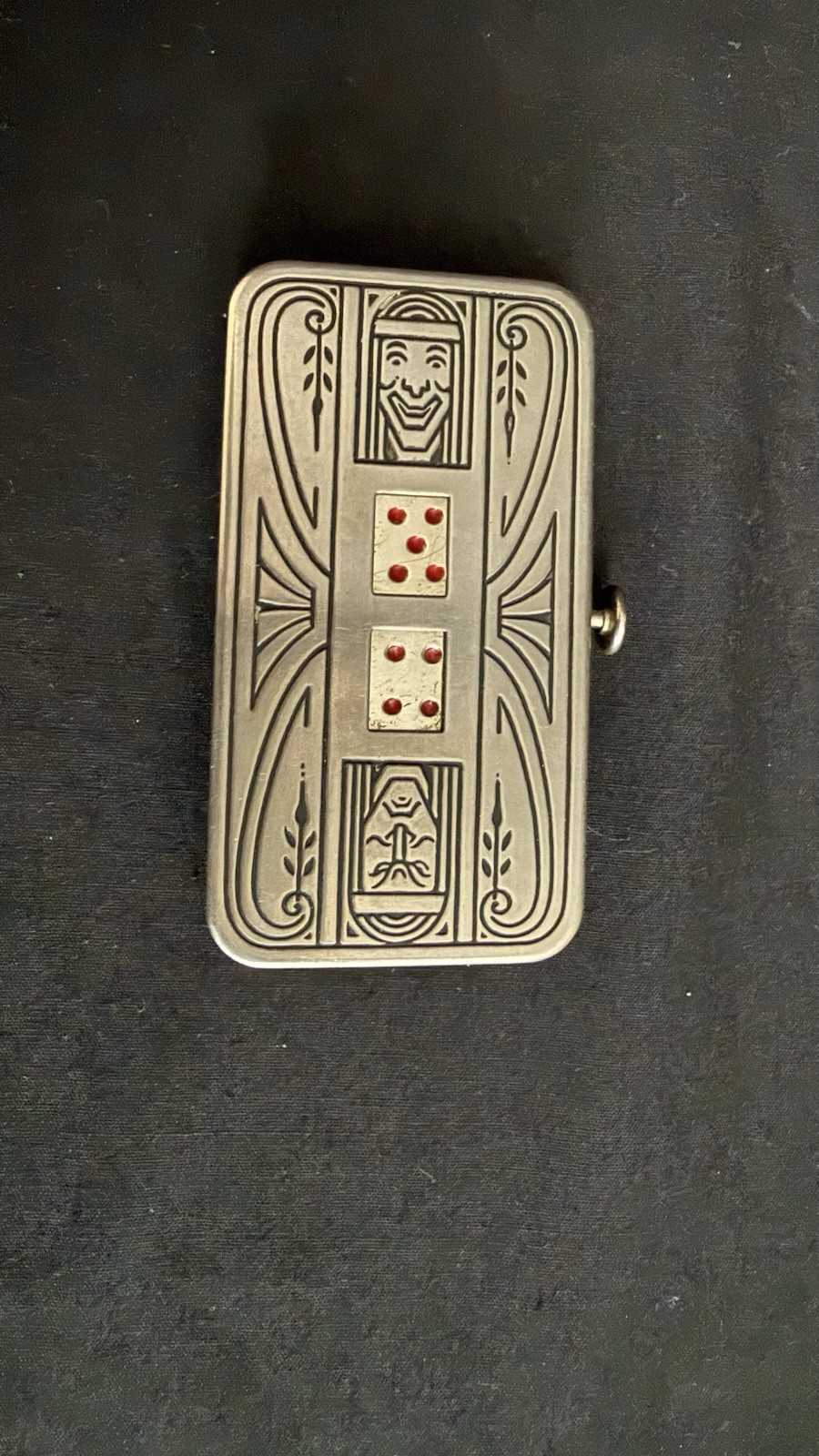 Antique 1920\'s Art Deco Demley NY Mechanical Auto-Dice Pocket Game Working RARE