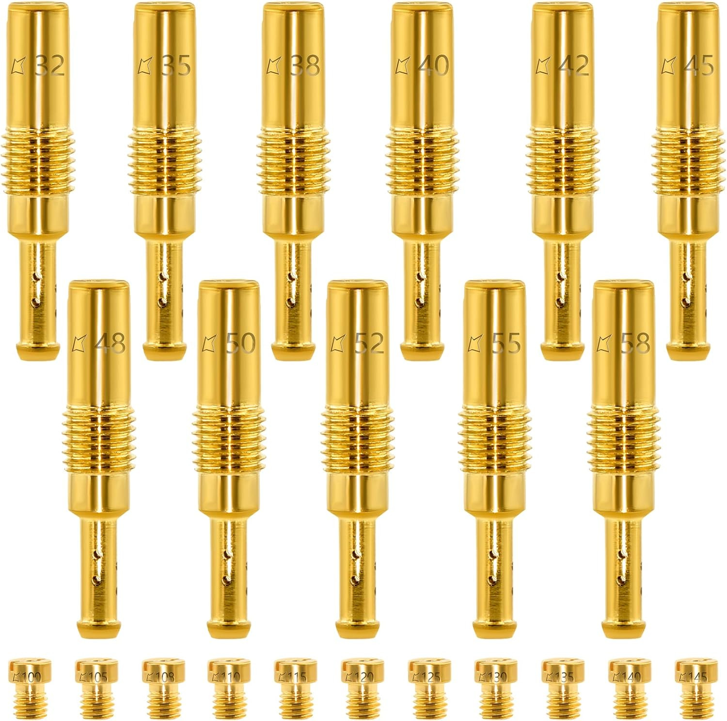 22 Pcs Carburetor Jet Kit - 11 Main & 11 Pilot Jets for PE PWK PZ CG PHBG Carbs,