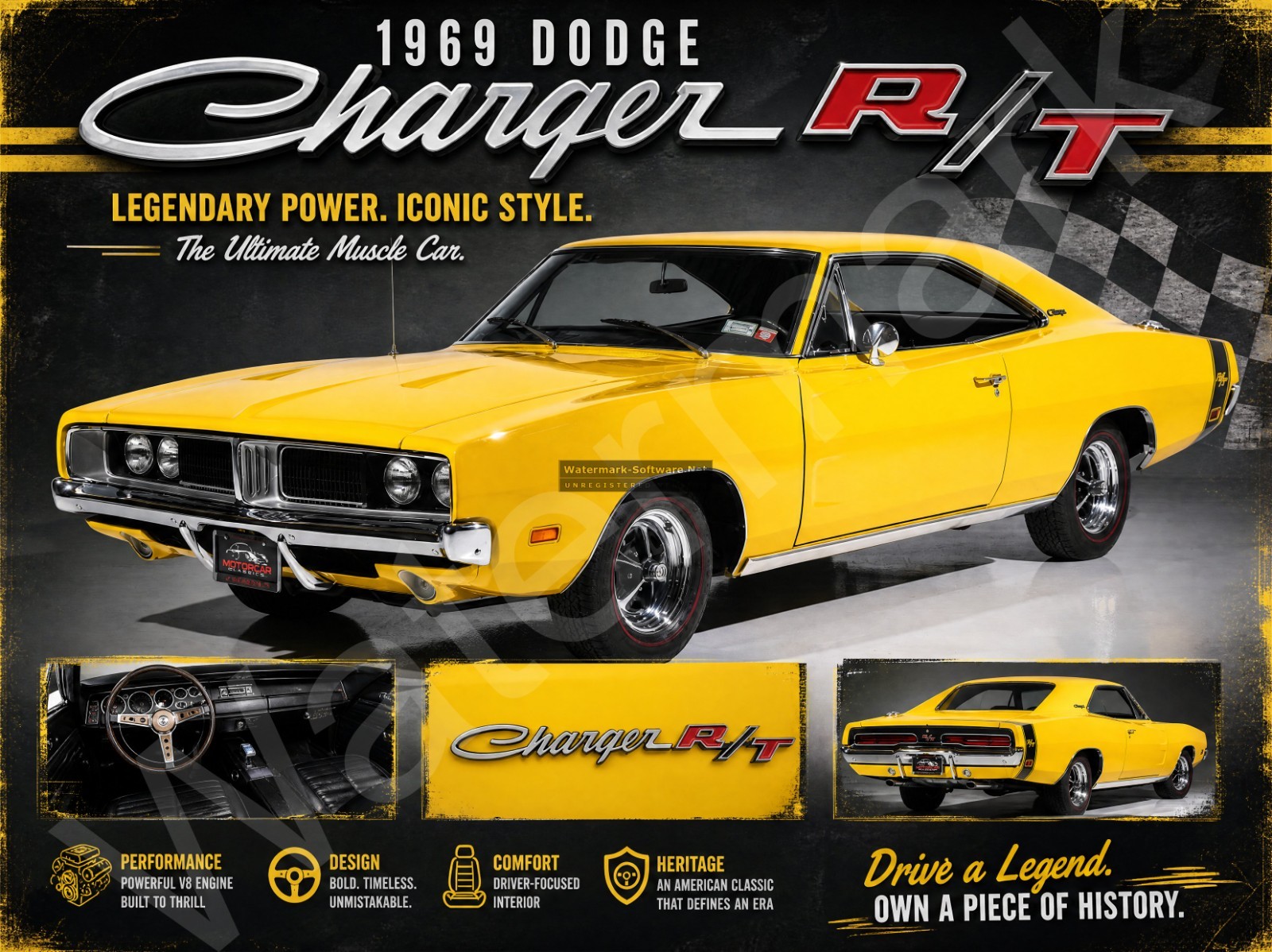 1969 Dodge charger R/T Metal Sign 3 Sizes to Choose From y45
