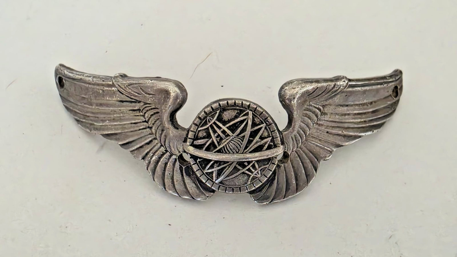 Vintage Amico Sterling Silver WWII USAAF Air Force 3” Navigators Wings 19.65g