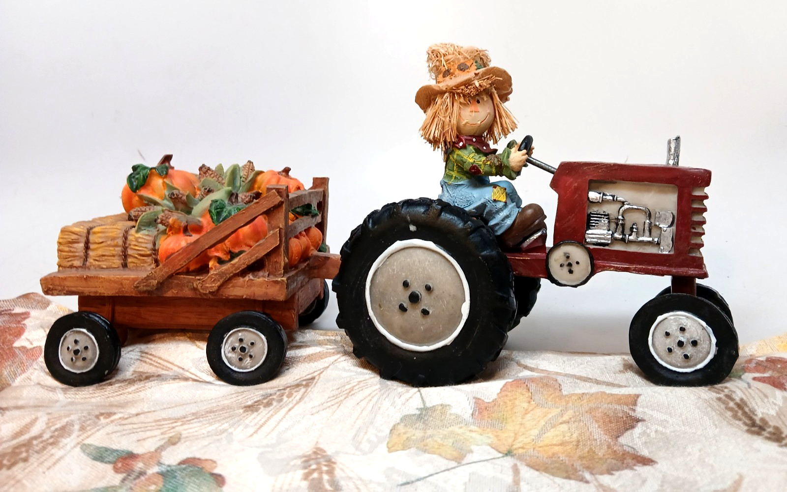 Scarecrow Driving Tractor w/Trailer Pumpkins & Hay Fall/Harvest/ Whimsy/Figurine Scarecrow Driving Tractor w/Trailer Pumpkins & Hay Fall/Harvest/ Whimsy/Figurine