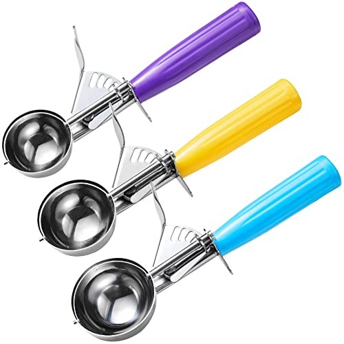 Ice Cream Scoop Set, 3 PCS Cookie Scoops, Disher, Muffin Scoops, #16/#20/#30