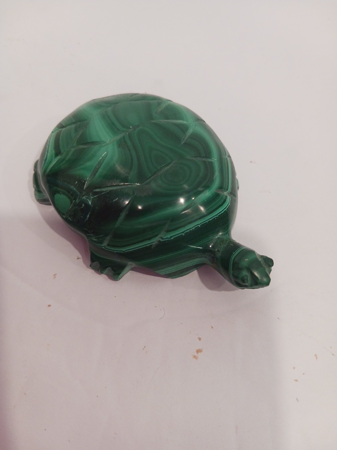 Malachite Turtle Carving Vintage Heavy, Nicely Carved Asian Collectible 