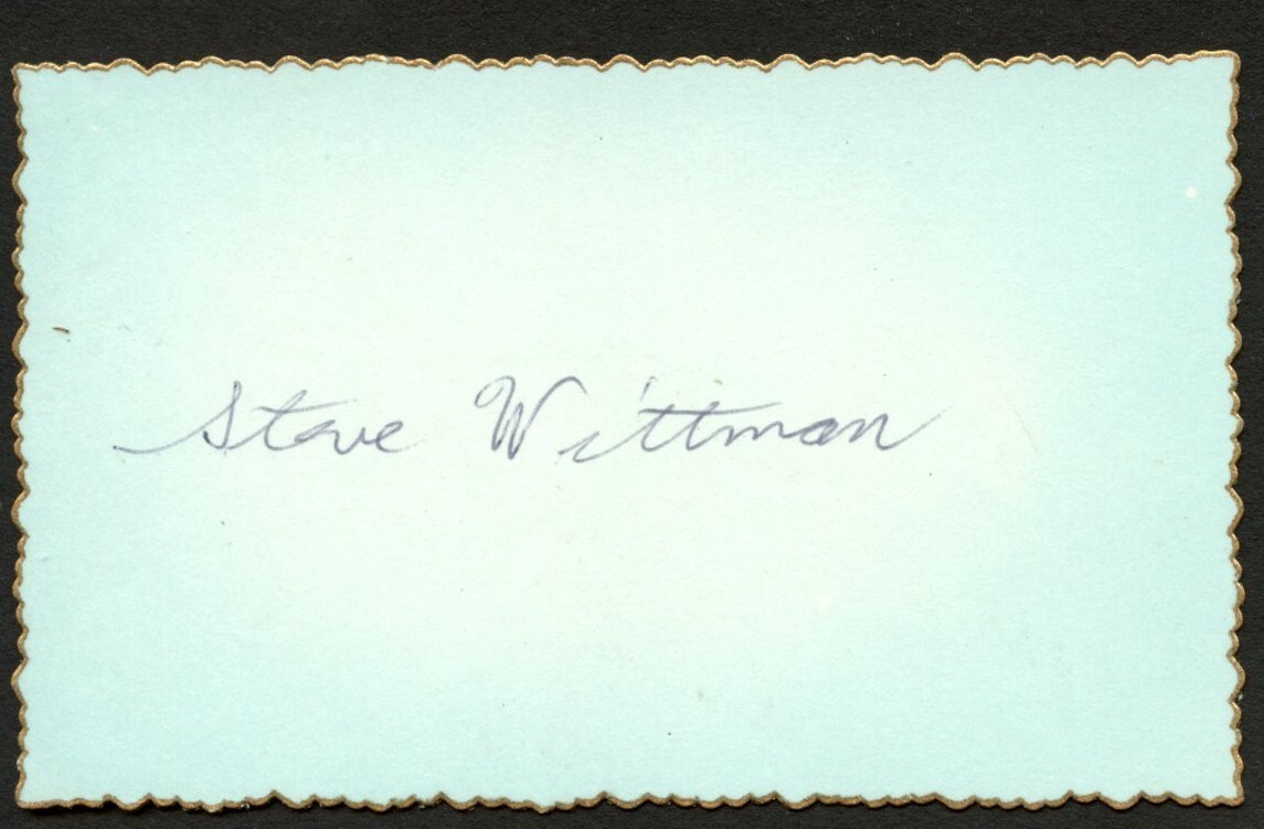 Steve Wittman d1995 signed autographs auto 2x4 Cut American Aircraft Engineer Steve Wittman d1995 signed autographs auto 2x4 Cut American Aircraft Engineer