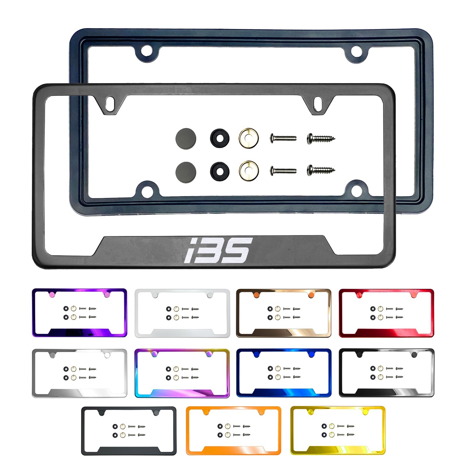 new Laser Etched Customize Stainless Steel License Frame Silicone for BMW  i3s