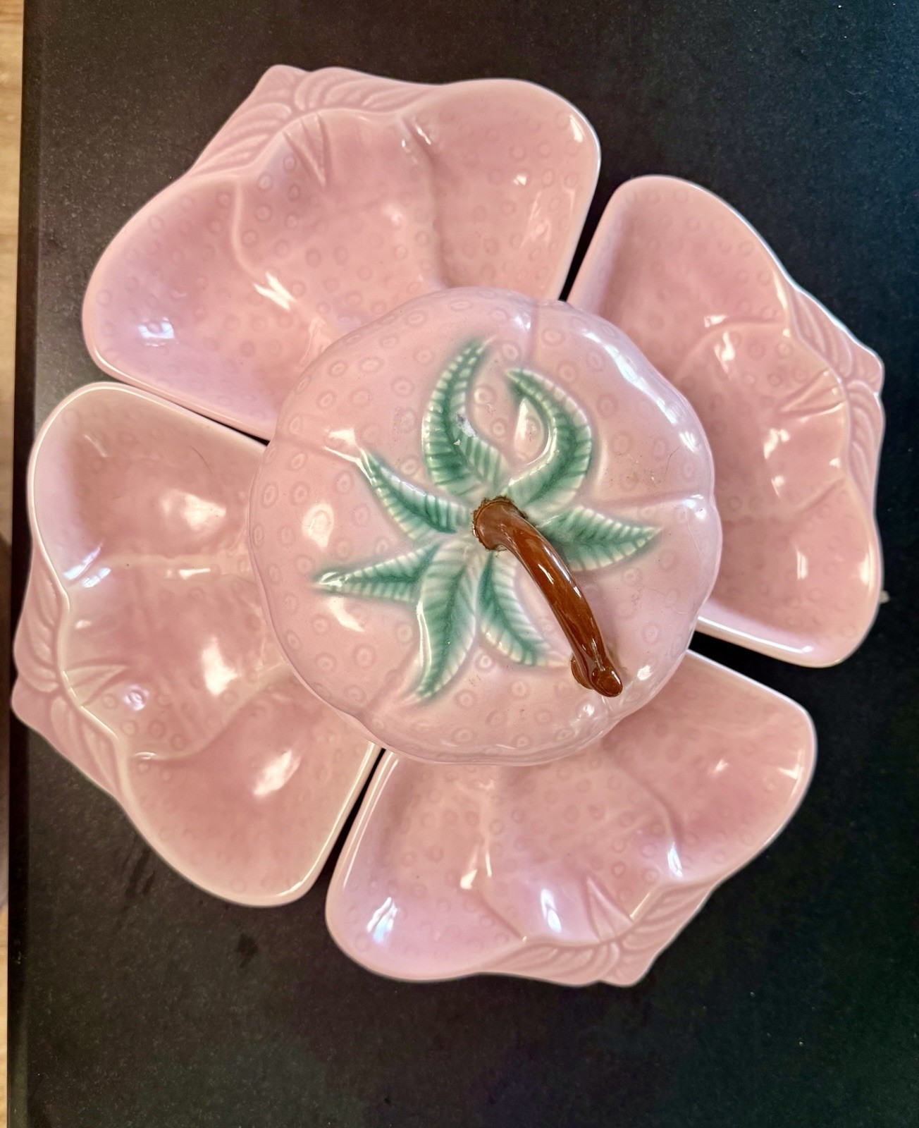 Vtg Mid Century Belmar California Pottery 310 Ceramic Strawberry Dish & Trays