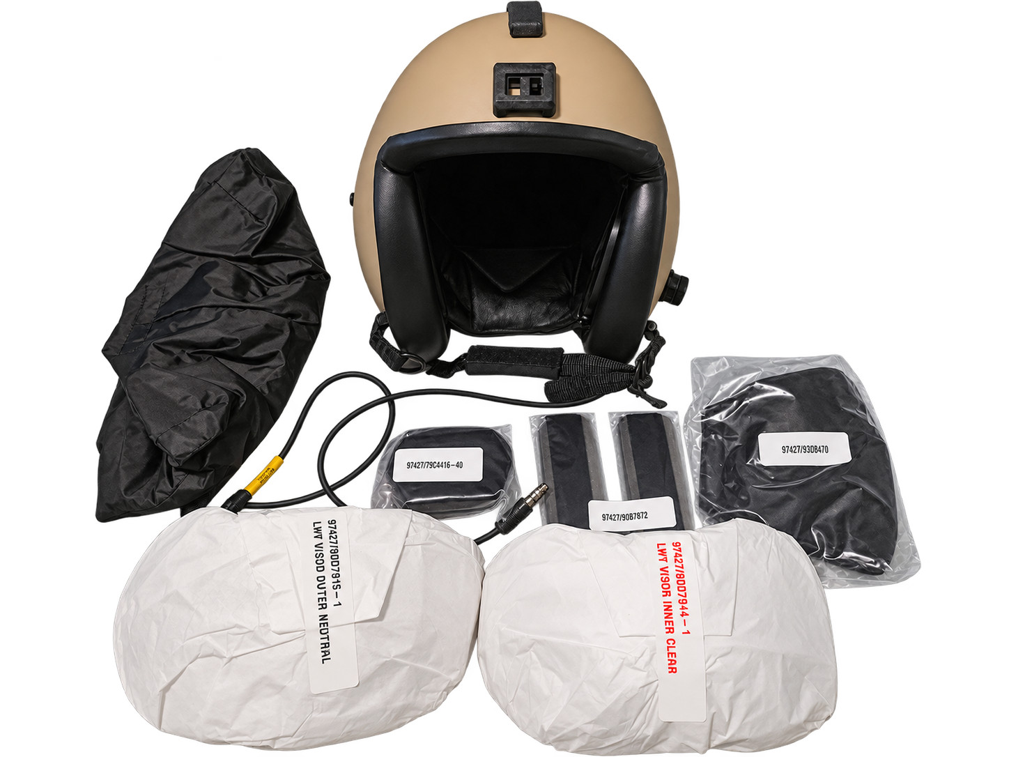 Gentex HGU-84/P Flight Helmet Large Tan Military Aviation Pilot Helmet Gentex HGU-84/P Flight Helmet Large Tan Military Aviation Pilot Helmet