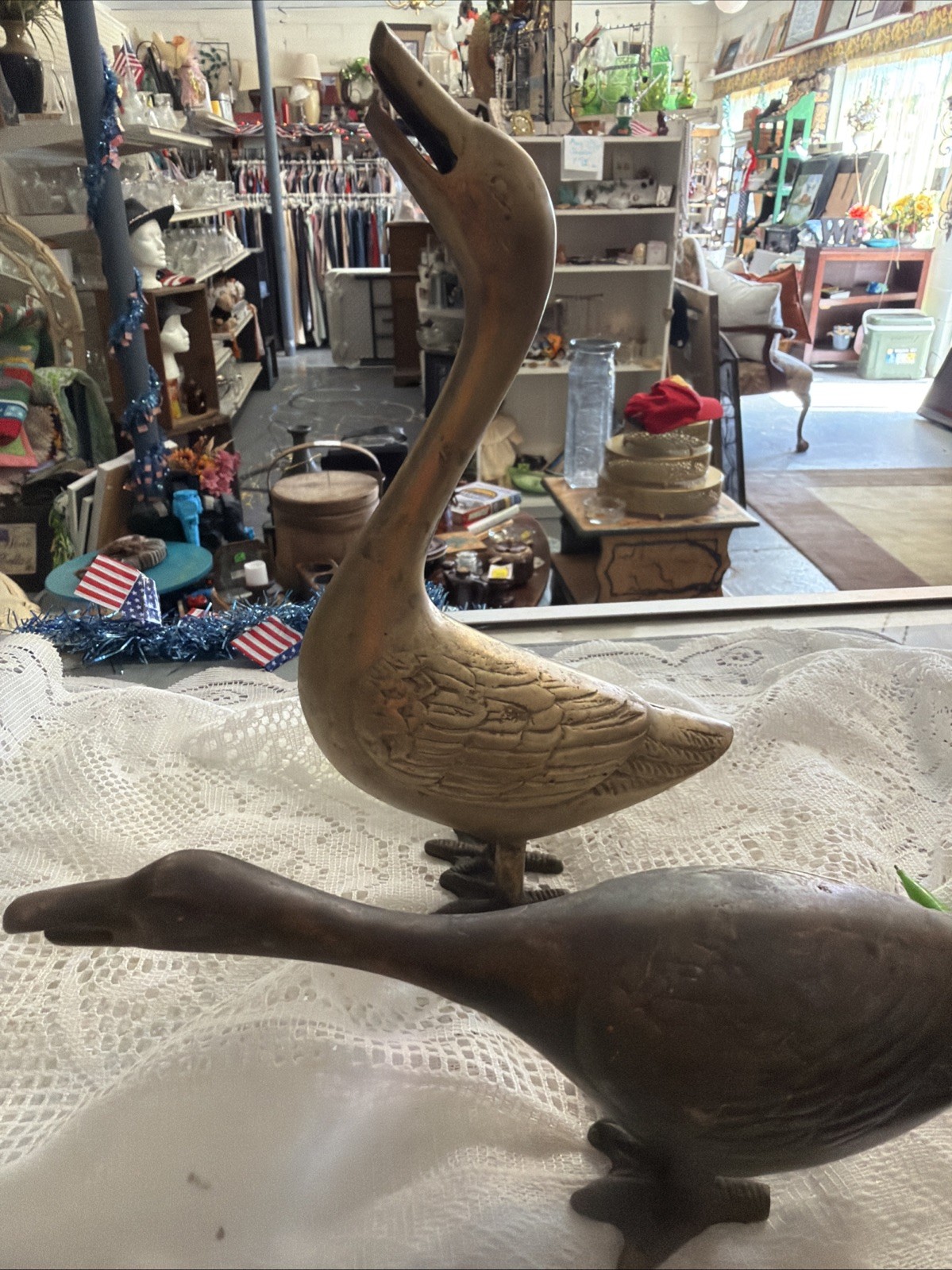 VTG Brass Standing Goose Mid-century Solid Brass Goose 8.5” Ages Patina VTG Brass Standing Goose Mid-century Solid Brass Goose 8.5” Ages Patina