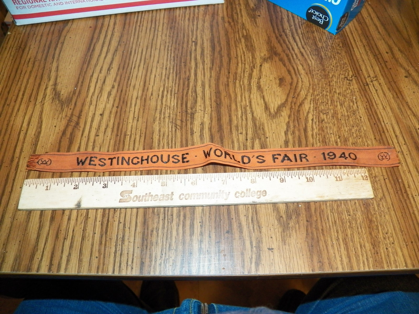 1940 NEW YORK WORLD' S FAIR Westinghouse Orange Cloth Cuff Ribbon