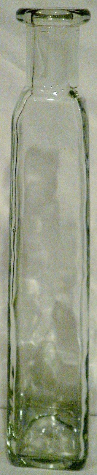 Tall Clear Glass Bottle Vase 15-3/4” High