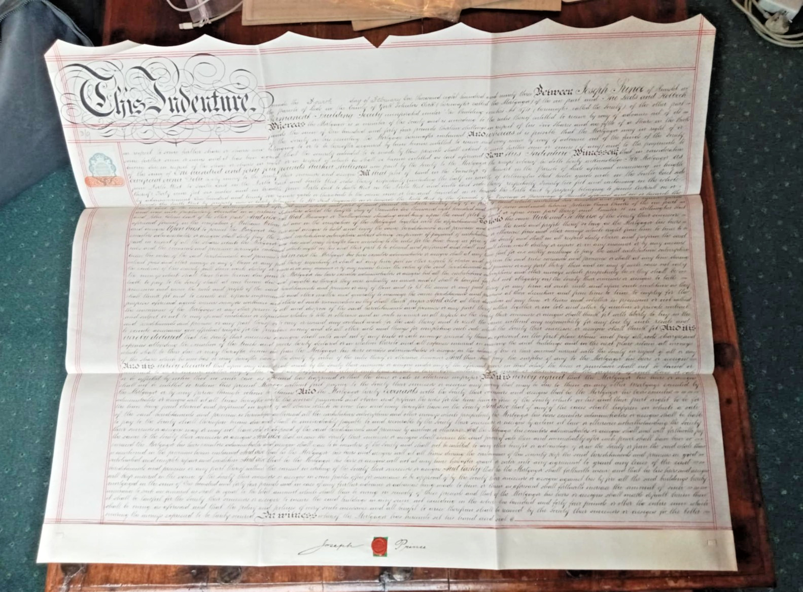 Victorian Vellum Indenture: 1893 Prince Hunslet Leeds