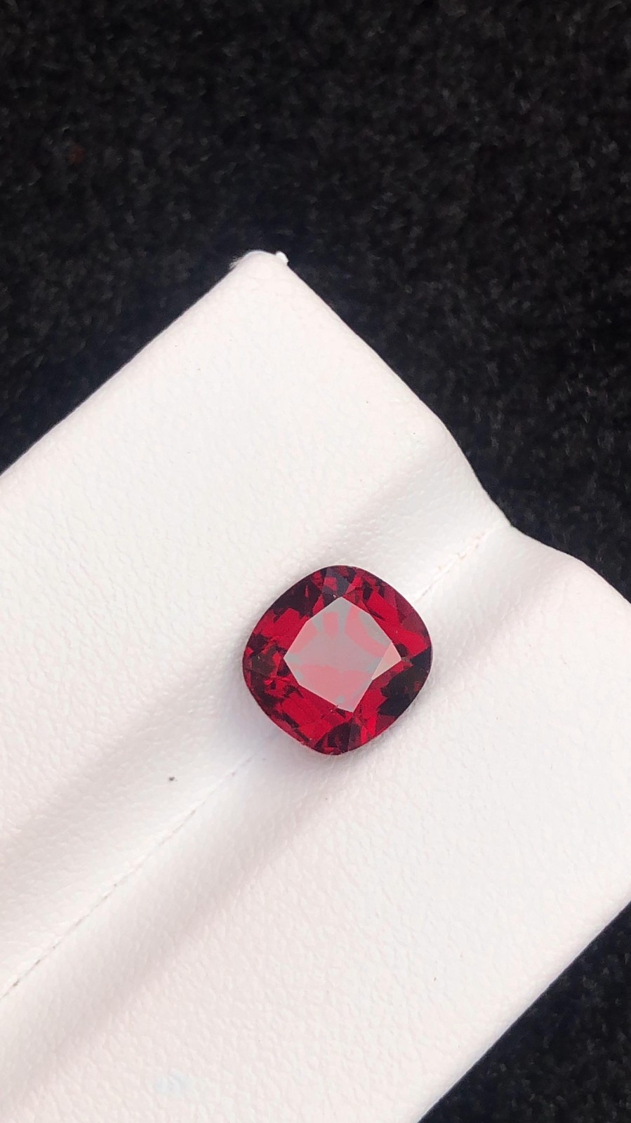 3.25ct Natural Rhodolite Garnet Cushion Cut Loose Gemstone Deep Red