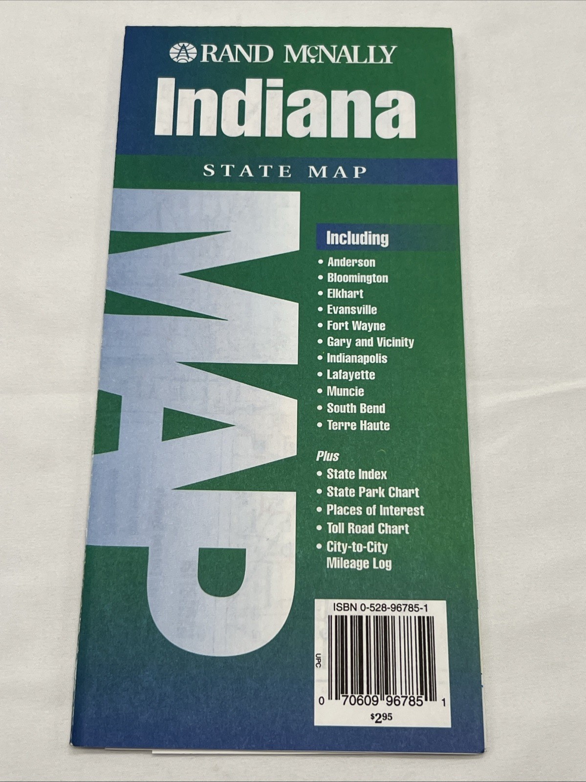 Rand McNally State Map Indiana Map Paper Map 1996 Travel Map