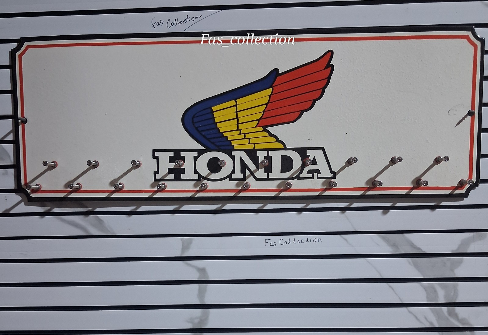 Honda Porcelain Enamel  Key Holder Sign