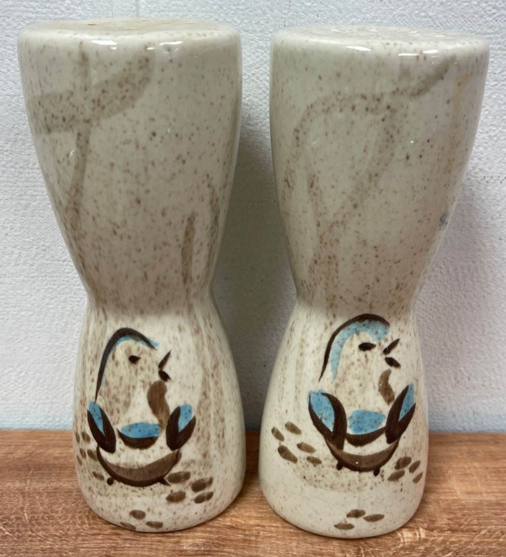 Red Wing Vintage Salt & Pepper Set Bob White Quail Design MCM Ceramic