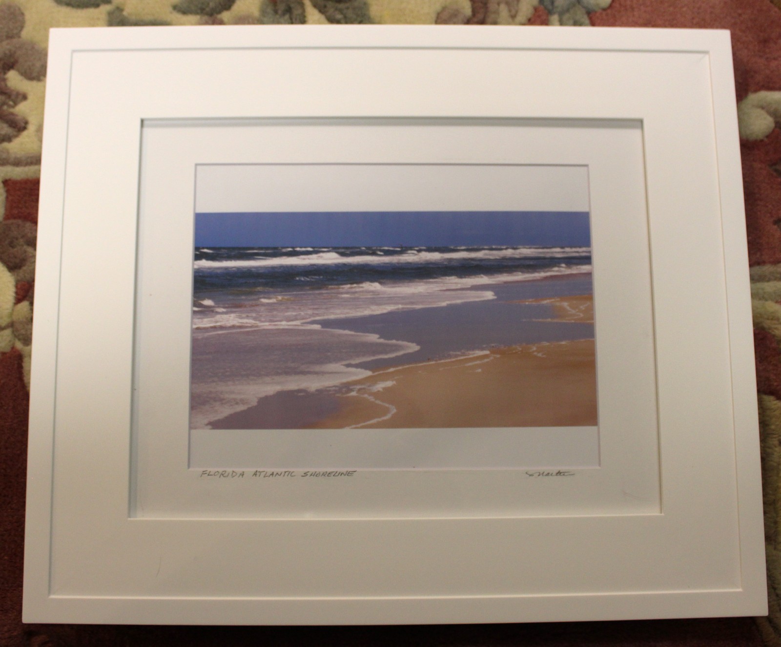 FLORIDA ATLANTIC SHORELINE ORIGINAL COLOR FRAMED & MATTED PHOTOGRAPH-SIGNED-NEW FLORIDA ATLANTIC SHORELINE ORIGINAL COLOR FRAMED & MATTED PHOTOGRAPH-SIGNED-NEW
