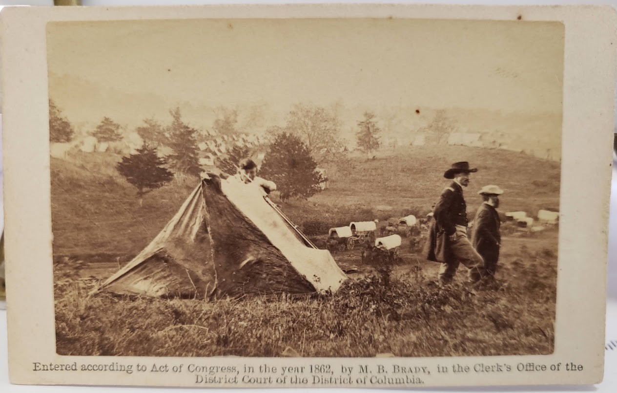 RARE ORIGINAL 1862 MATTHEW BRADY CIVIL WAR UNION ARMY CAMP CDV PHOTOGRAPH