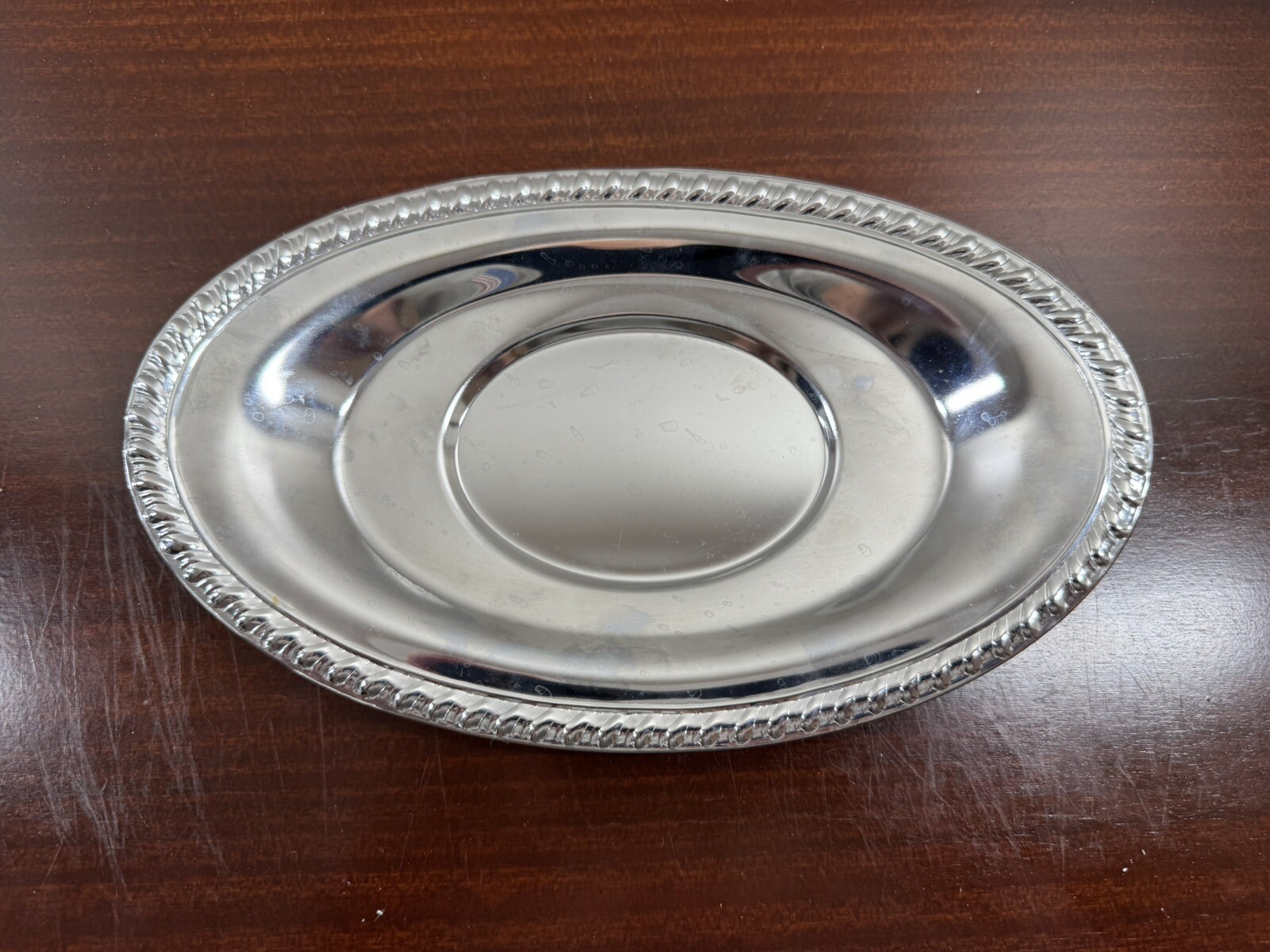 VTG Irvinware Chromeware Oval Small Tray marked and made in the USA VTG Irvinware Chromeware Oval Small Tray marked and made in the USA