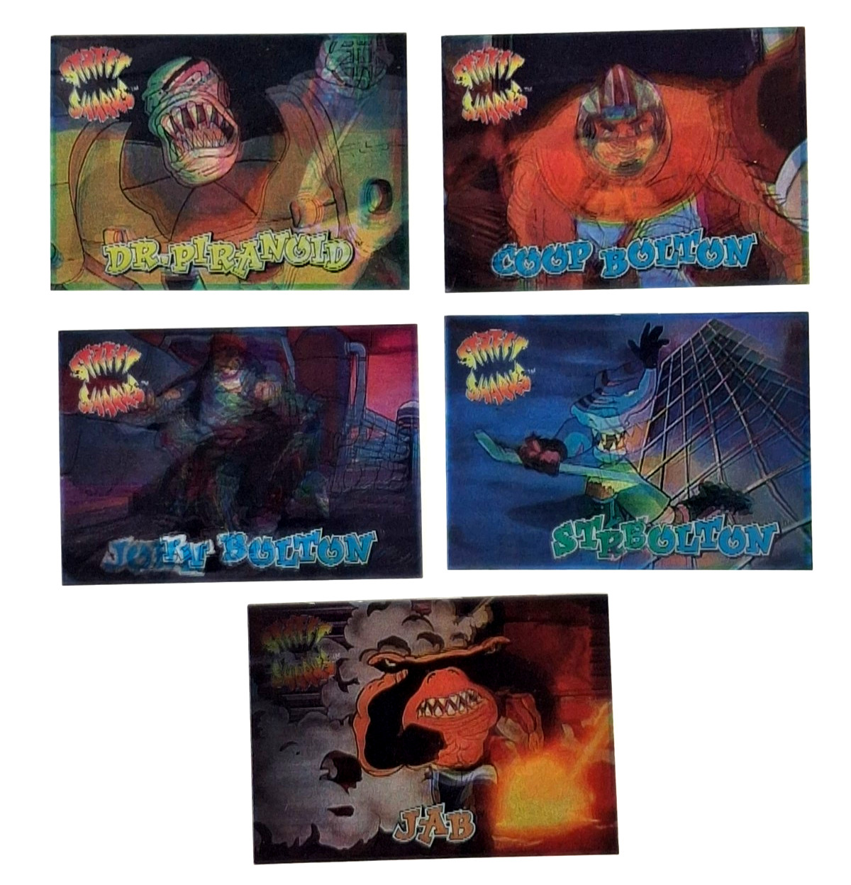 1995 Street Sharks Jawsome Animators Lenticular 3D Chase Card Set 5 Cards - S17 1995 Street Sharks Jawsome Animators Lenticular 3D Chase Card Set 5 Cards - S17