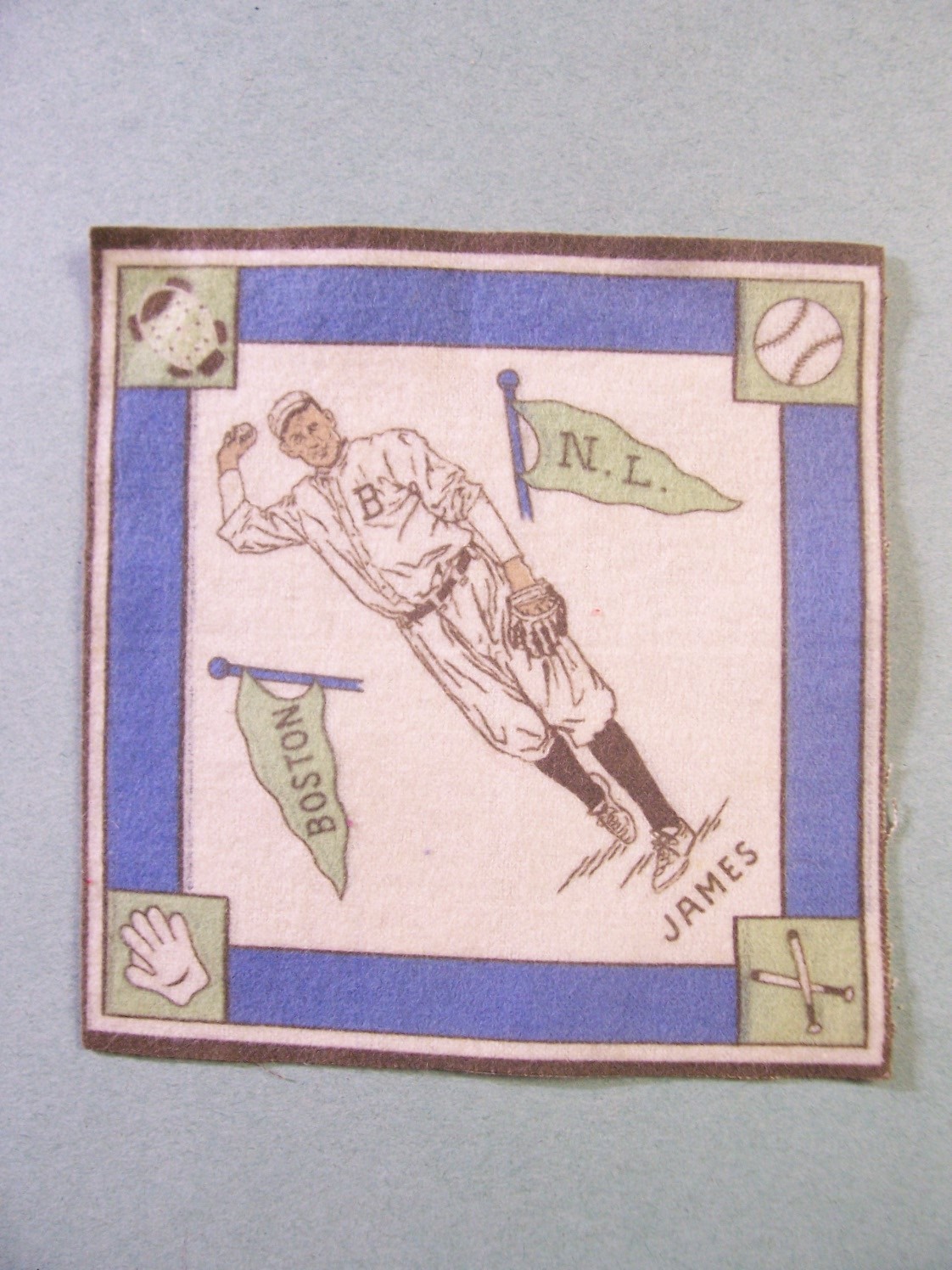 BASEBALL PLAYERS (B18) TOBACCO FELT-- JAMES BOSTON BASEBALL PLAYERS (B18) TOBACCO FELT-- JAMES BOSTON