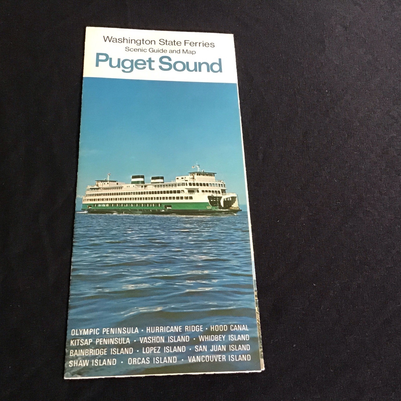 1971 Washington State Ferries Puget Sound Scenic Guide And Map Hood Canal WA.