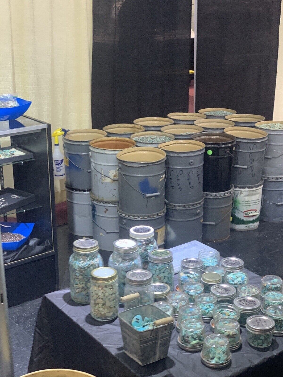 50 Pound Bucket of Turquoise 50 lbs. Old Bell Mix of slabs, cabs and nuggets