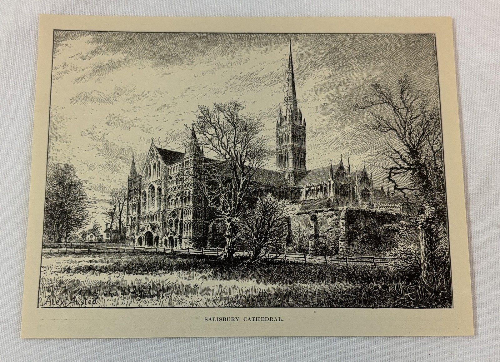 1896 magazine engraving SALISBURY CATHEDRAL 1896 magazine engraving SALISBURY CATHEDRAL