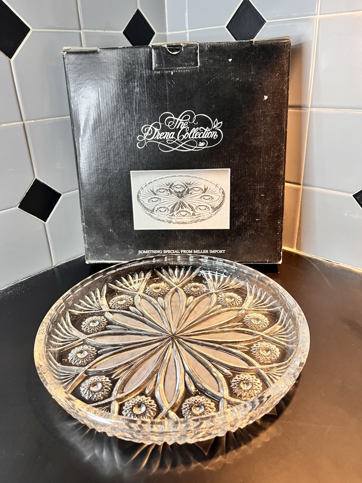 The Drena Collection 24% Lead Polish Crystal Plate w/ Box Miller Import