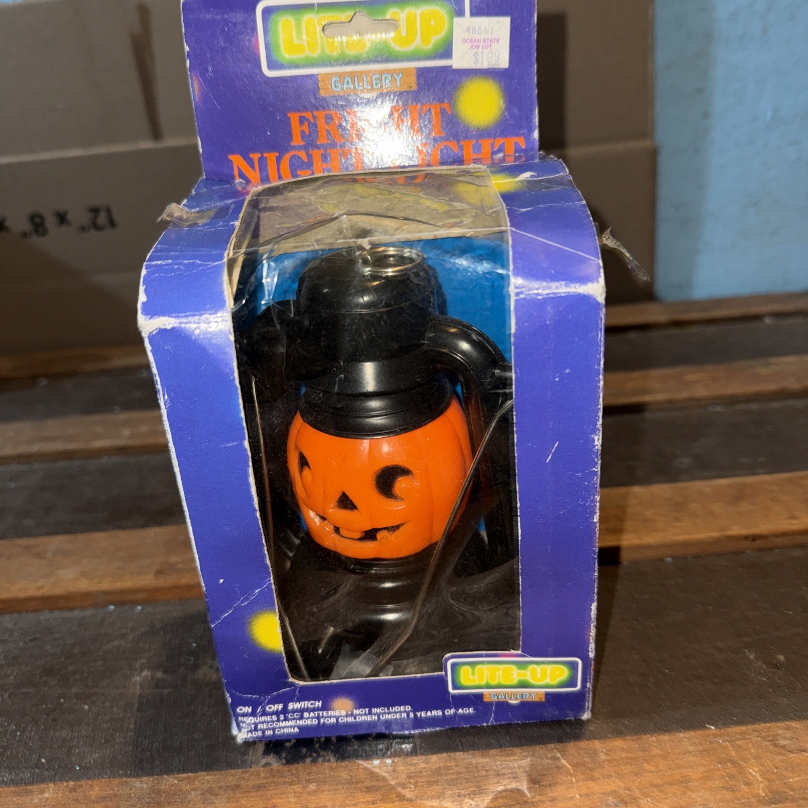 Vtg 1990s Halloween Plastic Lantern NIB HTF Blow Mold Fright Night Light