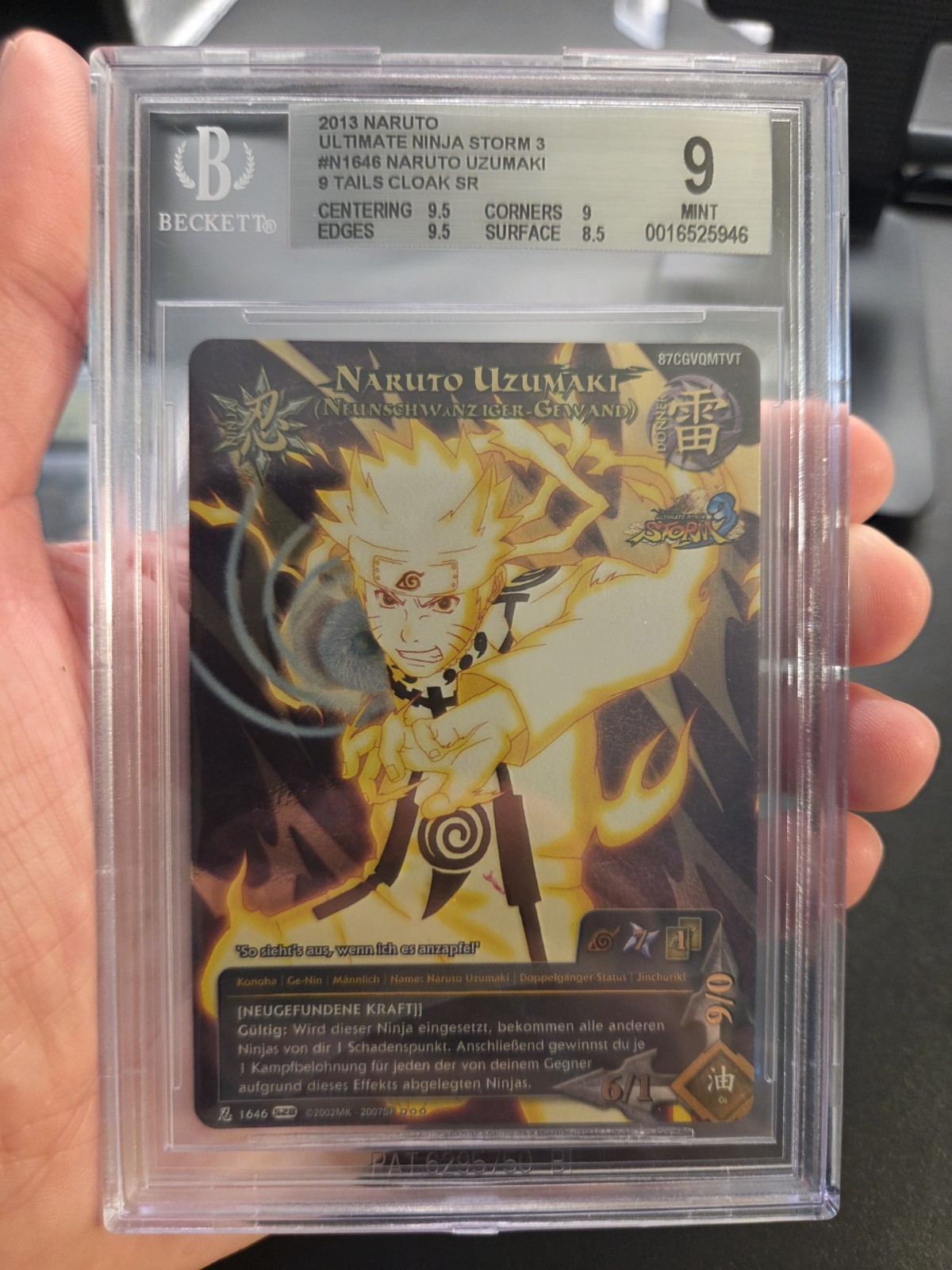 2013 Naruto CCG Naruto Uzumaki N-1646 BGS 9 TCG Grail Shonen Jump Promo German