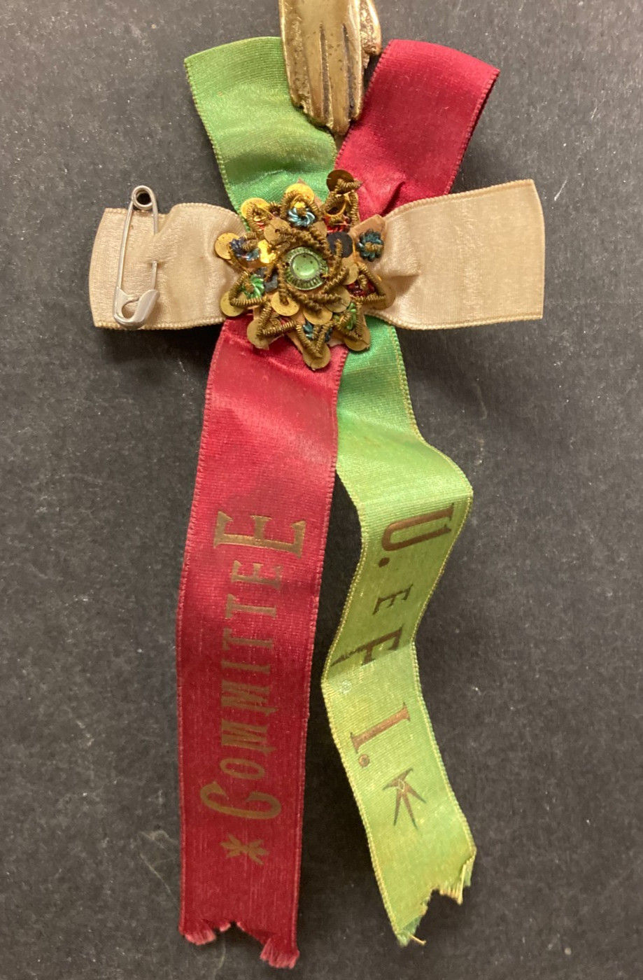 Antique Italian American Silk Fraternal Ribbon~Philadelphia~Committee Member~UFI