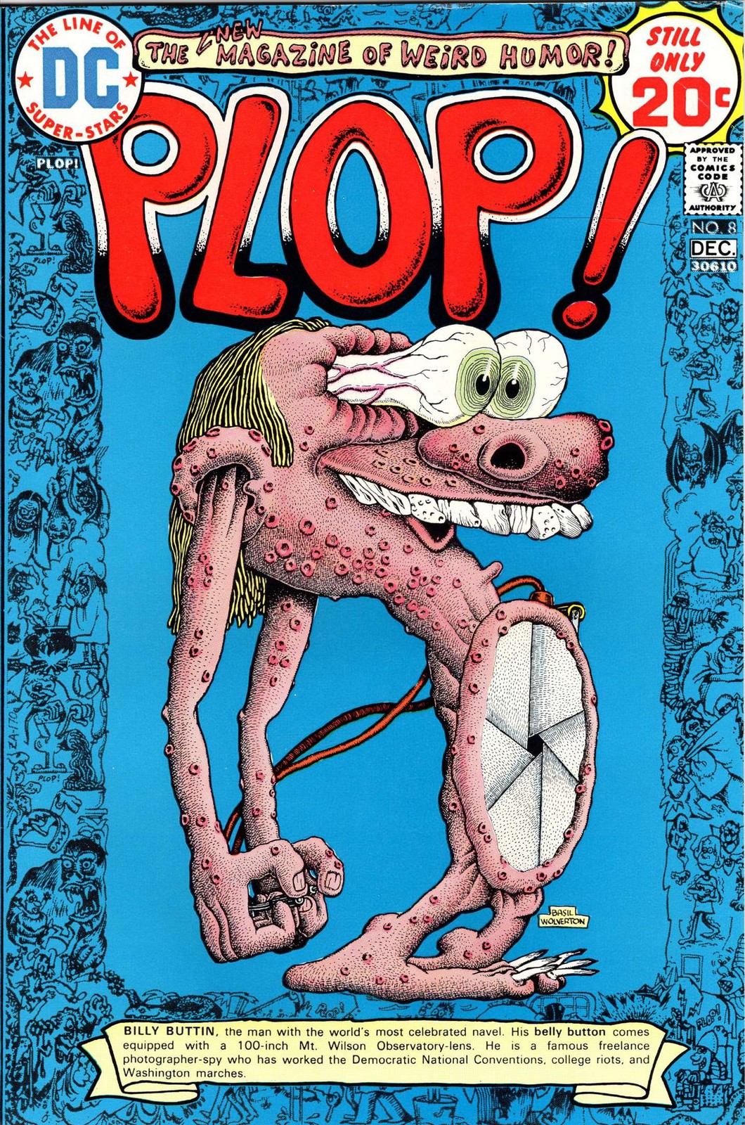 Plop #8 GD; DC | low grade - December 1974 Basil Wolverton - w/Bag+Board