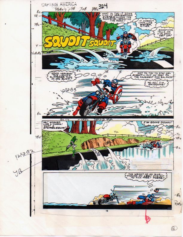 1986 Captain America 324 page 16 Marvel Comics color guide comic book art:1980's