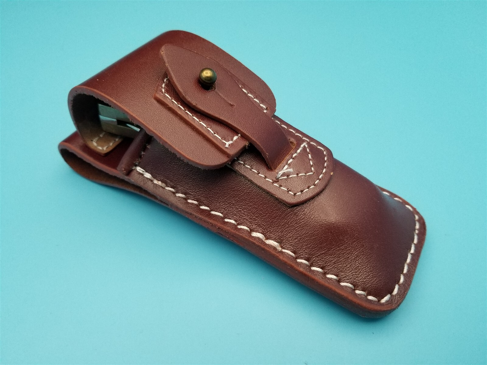 Brown Leather Carry-All Sheath for Folding Blade Pocket Knife to 4.5\ Brown Leather Carry-All Sheath for Folding Blade Pocket Knife to 4.5\