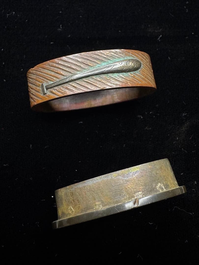 Nihonto Koshirae Copper Inlay Tsuba Fittings Edo Era Antique Authentic Nihonto Koshirae Copper Inlay Tsuba Fittings Edo Era Antique Authentic
