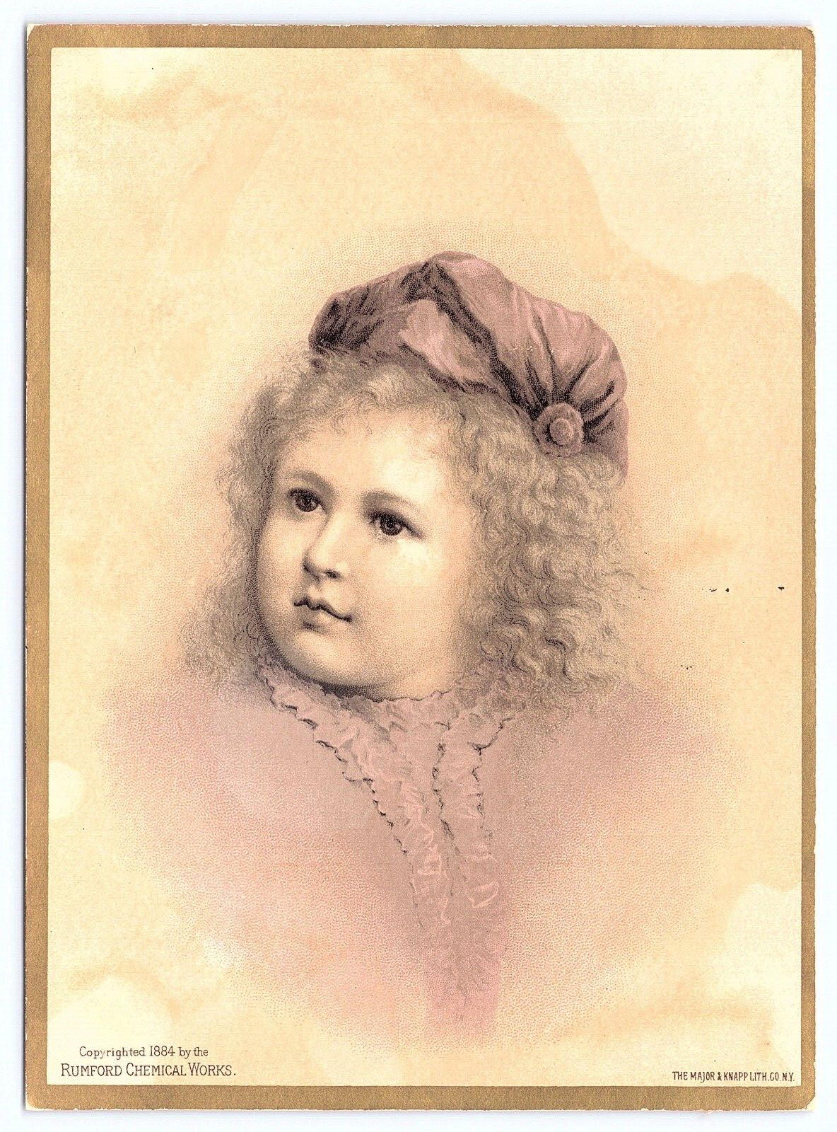 PROF. HORSFORD\'S BAKING POWDER Rumford Chemical Works Large Antique Trade Card