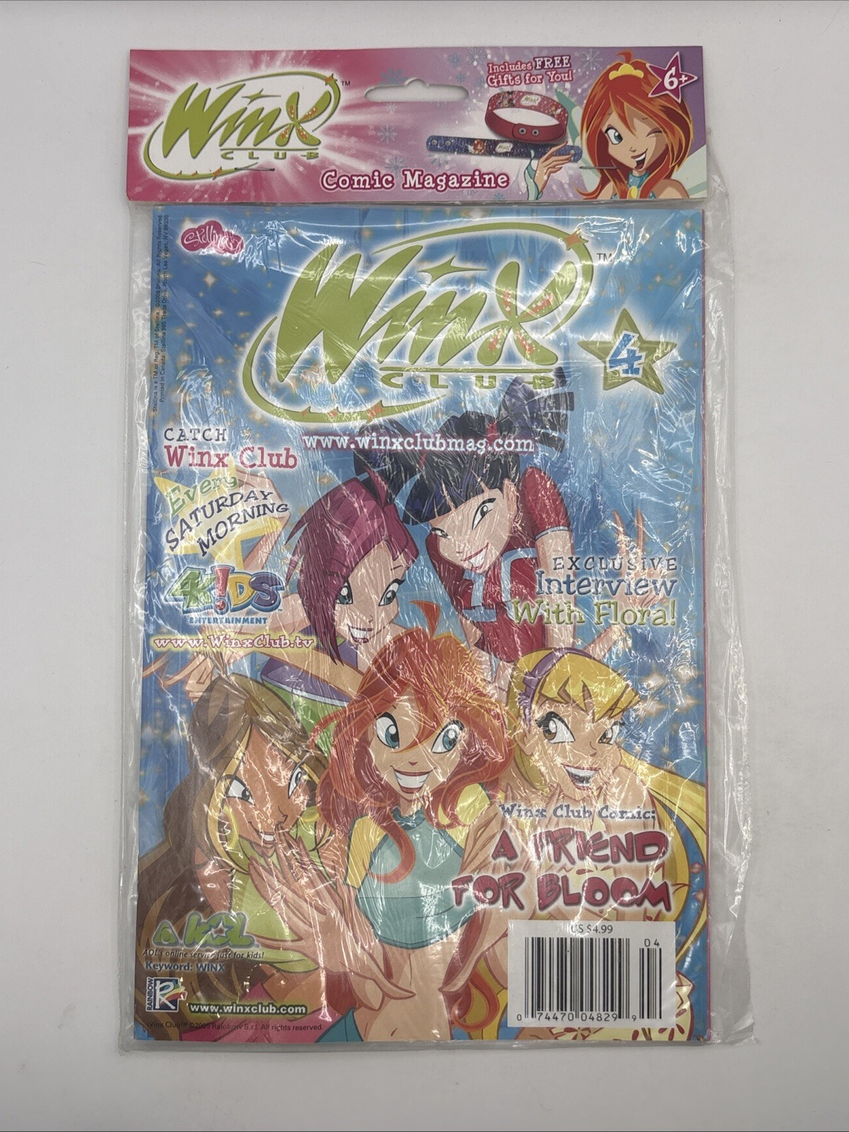 WINX CLUB ISSUE #4 COMIC BOOK 2005 ORIGINAL PACKAGING & TOY INCLUDED