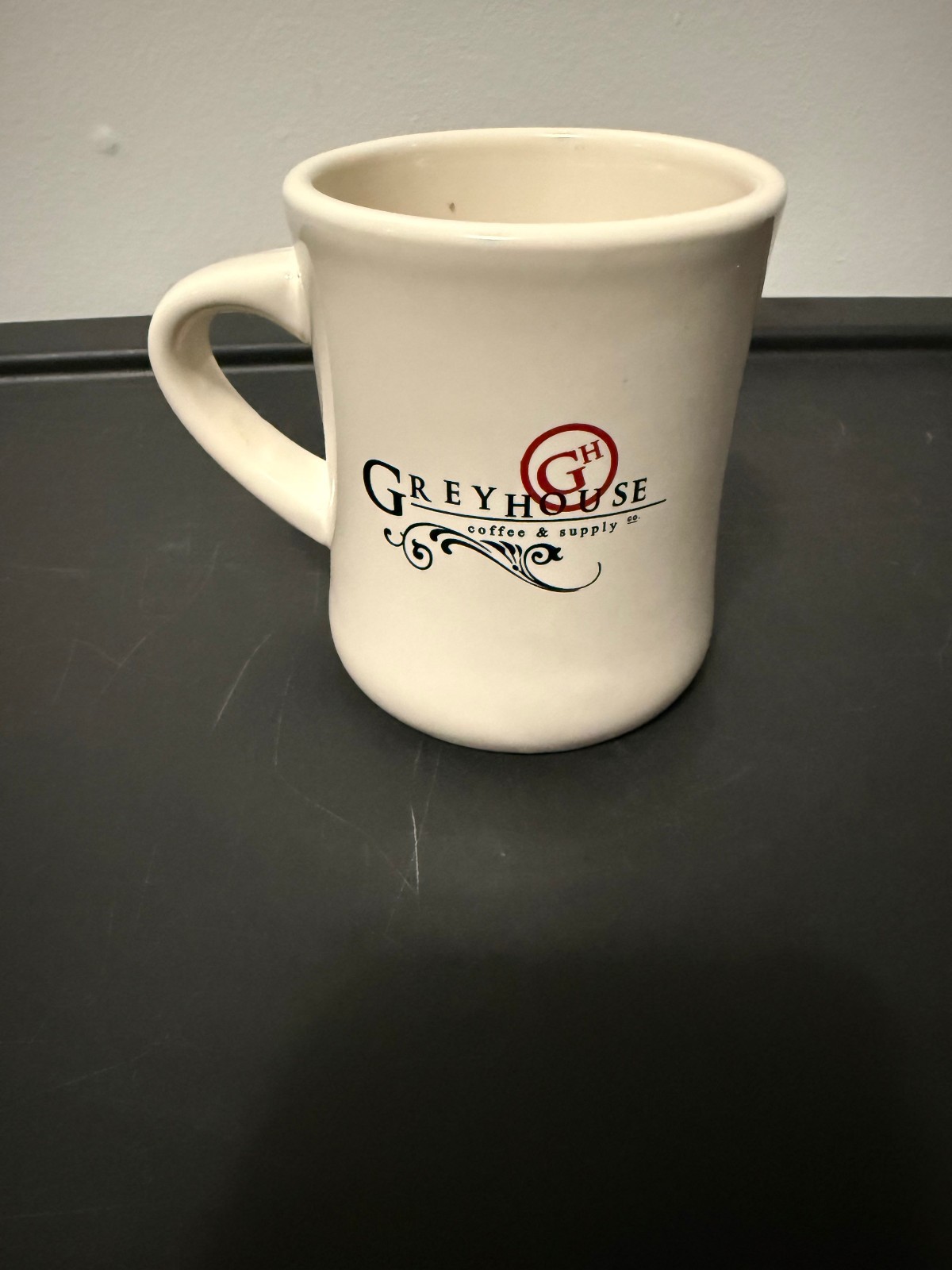 Greyhouse Coffee Purdue Univ West Lafayette IN 12oz Mug; Ivory White, Very Good 